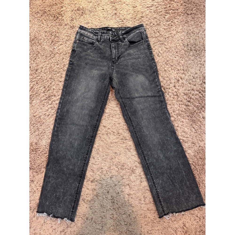 OAT New York Black Cropped Straight Leg Jeans Raw‎ Hem Women's Size 26